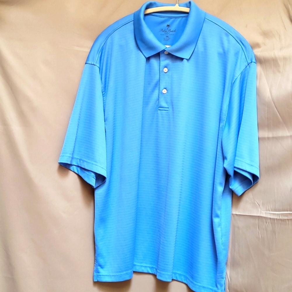 Palm Beach Performance Golf Polo Light Blue Size XXL